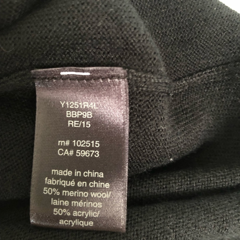 John Varvatos USA Luxe Black Shawl Collar Merino Wool Sweater XXL #0122 - Picture 5 of 6